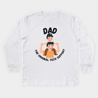 Tech-Savvy Dad: Guiding the Future Generation - Light Colors Kids Long Sleeve T-Shirt